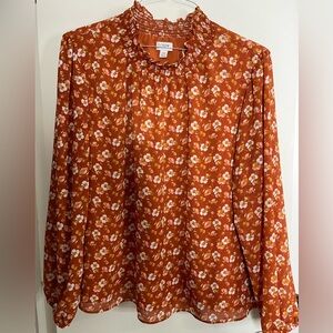 J. Crew Floral Smocked Blouse Plus